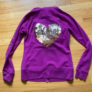 Victoria’s Secret zip hoodie with gold sequins szS